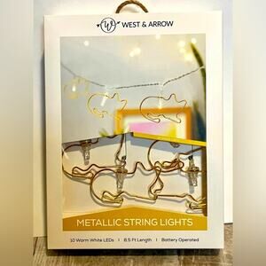 NWT West & Arrow metallic cat string lights
